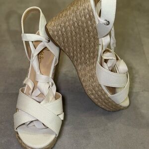 Chic Cream Wedge Sandals